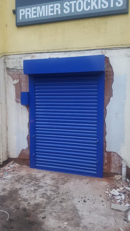 Blue roller door