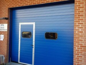 Blue security door