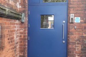 Blue steel security door