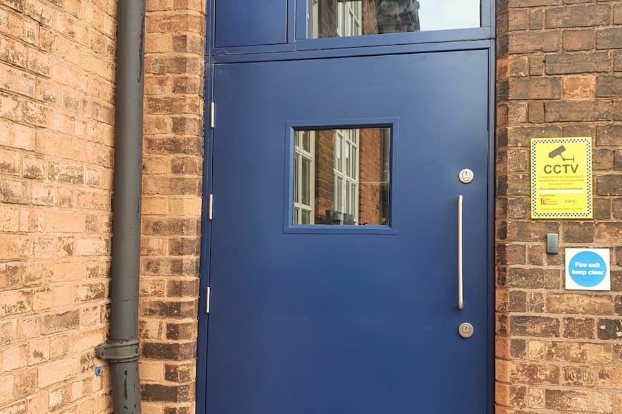 Blue steel security door