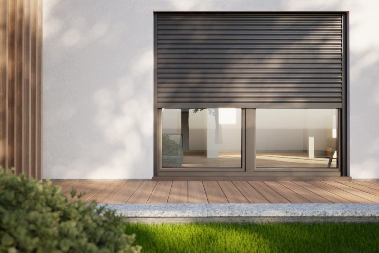 a roller shutter door on a house